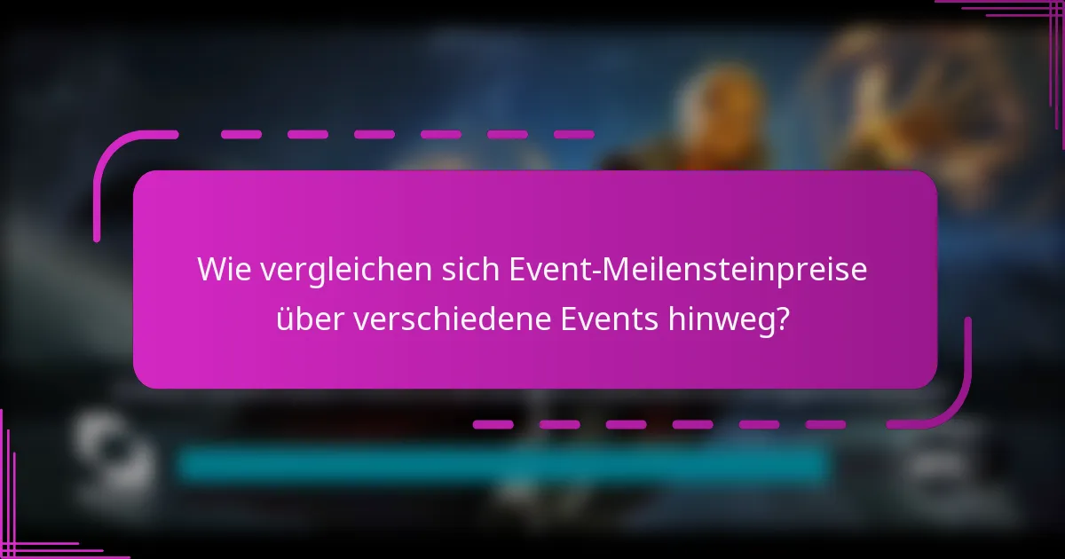 Wie vergleichen sich Event-Meilensteinpreise über verschiedene Events hinweg?